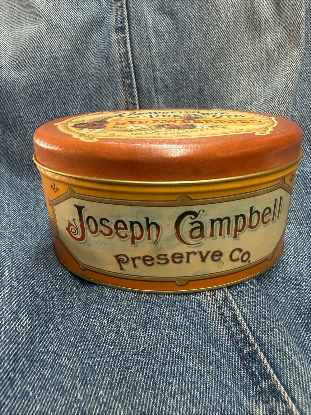 Joseph Campbell Preservey Co. Decorative Tin - Orange & Cream